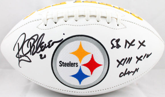 Rocky Bleier Signed Pittsburgh Steelers Logo Football w/SB Champs-Beckett W Holo