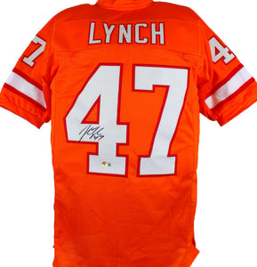 John Lynch Autographed Orange Pro Style Jersey- Beckett W Hologram *Black