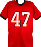 John Lynch Autographed Red Pro Style Jersey- Beckett W Hologram *Black