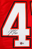 John Lynch Autographed Red Pro Style Jersey- Beckett W Hologram *Black