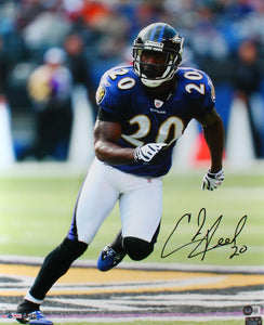 Ed Reed Autographed Baltimore Ravens 16x20 HM Running Photo-Beckett W Hologram