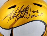 Adrian Peterson Signed Vikings F/S Flash Speed Helmet w/NFL MVP-Beckett W Holo