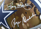 Staubach Dorsett Pearson Signed Cowboys F/S Camo Speed Authentic Helmet-BAW Holo