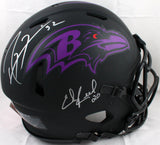 Ed Reed Ray Lewis Signed Ravens F/S Eclipse Speed Authentic Helmet-BeckettW Holo