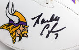 Randall Cunningham Daunte Culpepper Signed Vikings Logo Football-Beckett W Holo