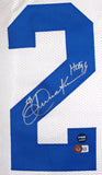 Eric Dickerson Autographed White Pro Style STAT Jersey w/ HOF - Beckett W Holo