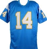 Dan Fouts Autographed Light Blue Pro Style Jersey- Beckett W Hologram *Black