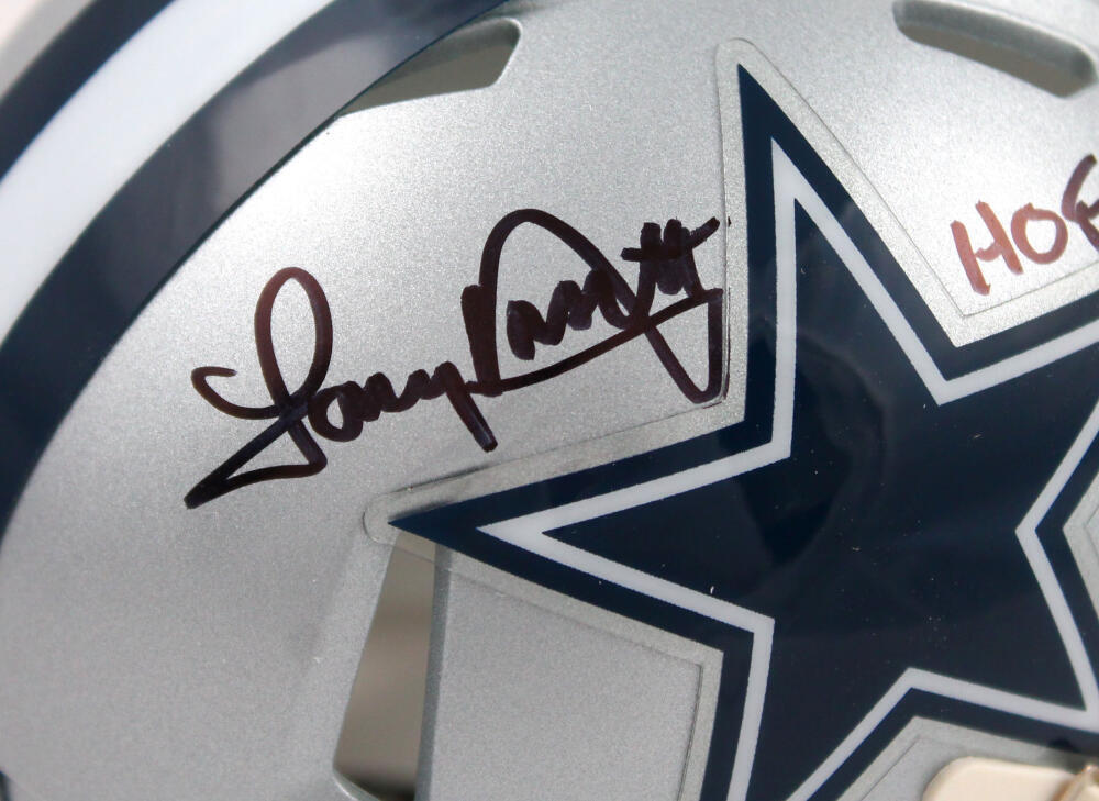 Tony Dorsett Autographed/Signed Mini Helmet Beckett Sticker Dallas Cowboys selling Flash