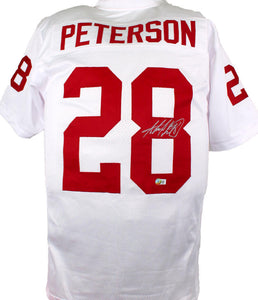 Adrian Peterson Autographed White College Style Jersey- Beckett W Hologram