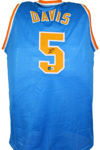 Baron Davis Autographed Blue College Style Basketball Jersey-Beckett W Hologram