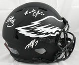 Eagles QB's Autographed Eagles F/S Eclipse Speed Authentic Helmet - Beckett W