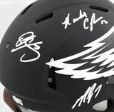 Eagles QB's Autographed Eagles F/S Eclipse Speed Authentic Helmet - Beckett W