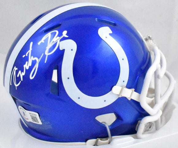 Kwity Paye Autographed Colts Flash Speed Mini Helmet-Beckett W Hologram *White