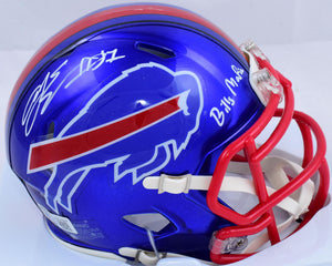 AJ Epenesa Signed Bills Flash Speed Mini Helmet w/Bills Mafia-Beckett W Holo