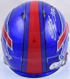 AJ Epenesa Signed Bills Flash Speed Mini Helmet w/Bills Mafia-Beckett W Holo