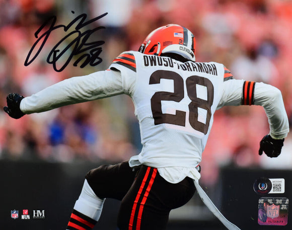 Jeremiah Koramoah Autographed Cleveland Browns 8x10 Back Photo-Beckett W Holo