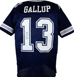 Michael Gallup Autographed Blue Pro Style Jersey- JSA W *Black