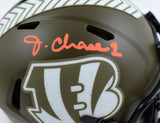 Ja'Marr Chase Signed Bengals Salute to Service Speed Mini Helmet- PSA *Orange