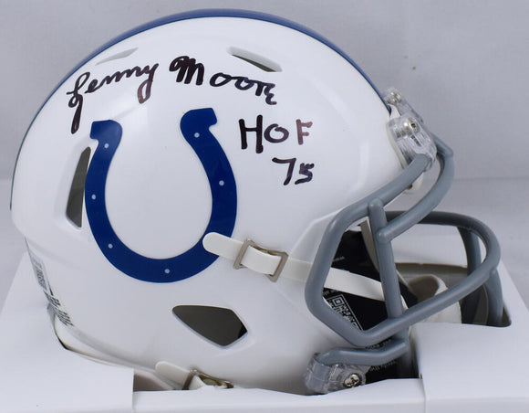 authenuc baltimore colts football helmet Lenny Moore Autographed Baltimore Colts Speed Mini Helmet W/HOF-Becket – The Jersey Source