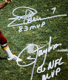 Lawrence Taylor Joe Theismann Signed NFL 8X10 Tackle Photo w/MVP-Beckett W Holo