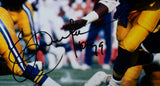 Eric Dickerson Signed Rams 16X20 Running w/ Ball HM Photo w HOF- Beckett W Holo