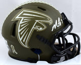 Michael Vick Signed Falcons Salute to Service Speed Mini Helmet-Beckett W Holo