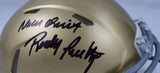 Rudy Ruettiger Signed Notre Dame Riddell Speed Mini Helmet W/Never Quit-BAW Holo