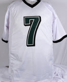 Michael Vick Autographed White Pro Style Jersey - Beckett W Hologram *Silver