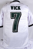 Michael Vick Autographed White Pro Style Jersey - Beckett W Hologram *Silver