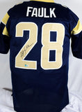 Marshall Faulk Autographed Blue/Gold Pro Style Jersey-Beckett W Hologram *Black