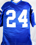 Lenny Moore Autographed Blue Pro Style Jersey w/HOF-Beckett W Hologram *Black*R2