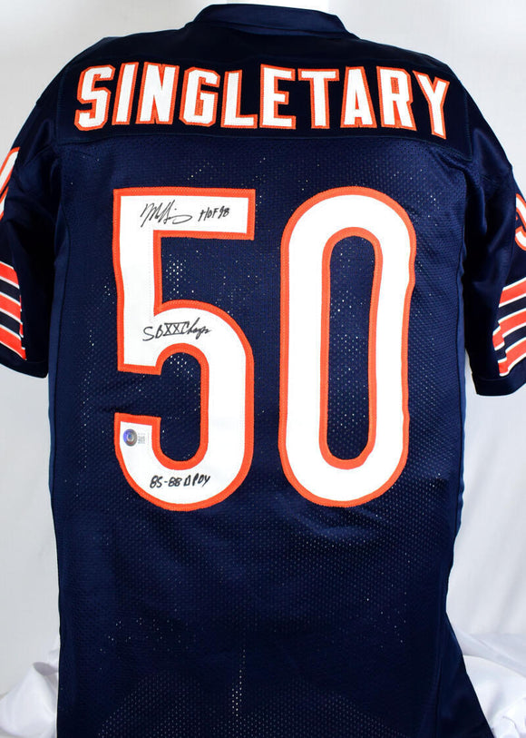 Mike Singletary Signed Blue Pro Style Jersey w/ 3 inscriptions - Beckett W Holo