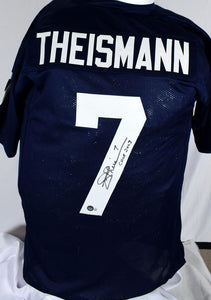 Joe Theismann Autographed Navy Blue College Style Jersey w/CHOF- Beckett W Holo