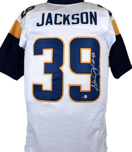 Steven Jackson Autographed White Pro Style Jersey - Beckett W Hologram *Silver