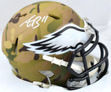 AJ Brown Signed Philadelphia Eagles Camo Speed Mini Helmet-Beckett W Hologram