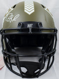 Randy Moss Signed Patriots F/S Salute to Service Speed Authentic Helmet-BAW Holo