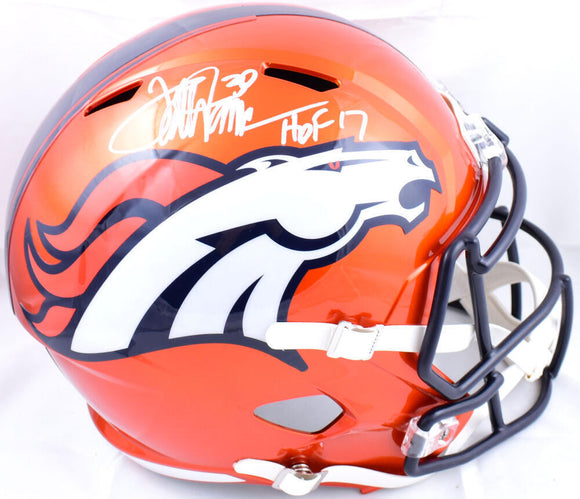 Terrell Davis Autographed Broncos F/S Flash Speed Helmet w/ HOF - Beckett W Holo