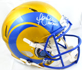 Marshall Faulk Signed Rams F/S Flash Speed Authentic Helmet w HOF-Beckett W Holo