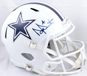 Dak Prescott Signed Cowboys F/S ALT 2022 Speed Helmet-Beckett W Hologram *Blue