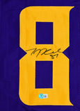 TJ Hockenson Autographed Purple w/ Yellow Pro Style Jersey - Beckett W Hologram