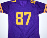 TJ Hockenson Autographed Purple w/ Yellow Pro Style Jersey - Beckett W Hologram