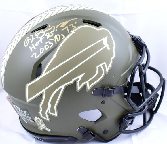 O.J. Simpson Signed Bills F/S Salute to Service Speed Auth Helmet w/2 ins.-JSA W