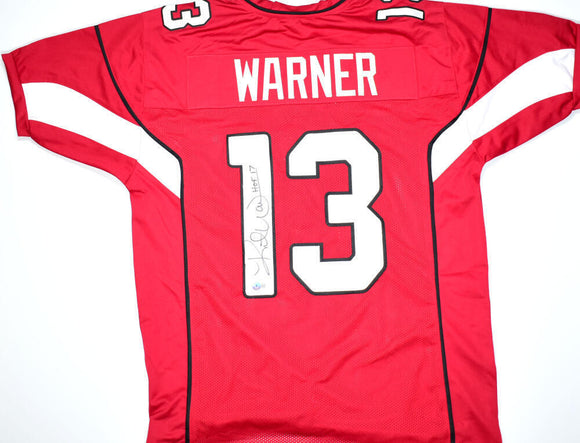 Kurt Warner Autographed Red Pro Style Jersey w/HOF-Beckett W Hologram *Black