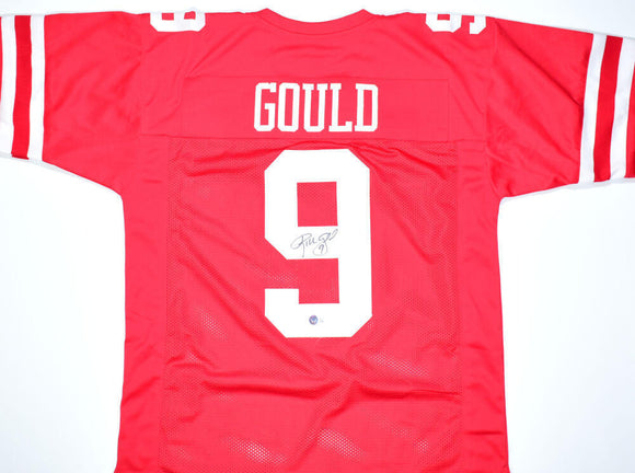 Robbie Gould Autographed Red Pro Style Jersey- Beckett W Hologram *Black