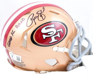 Robbie Gould Autographed 49ers Speed Mini Helmet w/Good as Gould- Beckett W Holo