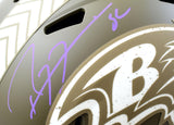 Ray Lewis Autographed Ravens F/S Salute to Service Speed Helmet-Beckett W Holo