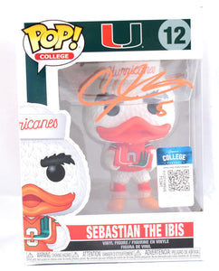 Andre Johnson Autographed Miami Hurricanes Funko Pop Figurine #12-Beckett W Holo