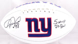 Jessie Armstead Signed New York Giants Logo Football w/5x Pro Bowls-Beckett W