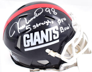 Jessie Armstead Signed Giants 81-99 Speed Mini Helmet w/5 Pro Bowl-BeckettW Holo