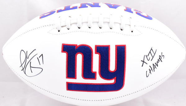 Plaxico Burress Signed New York Giants Logo Football w/Champs